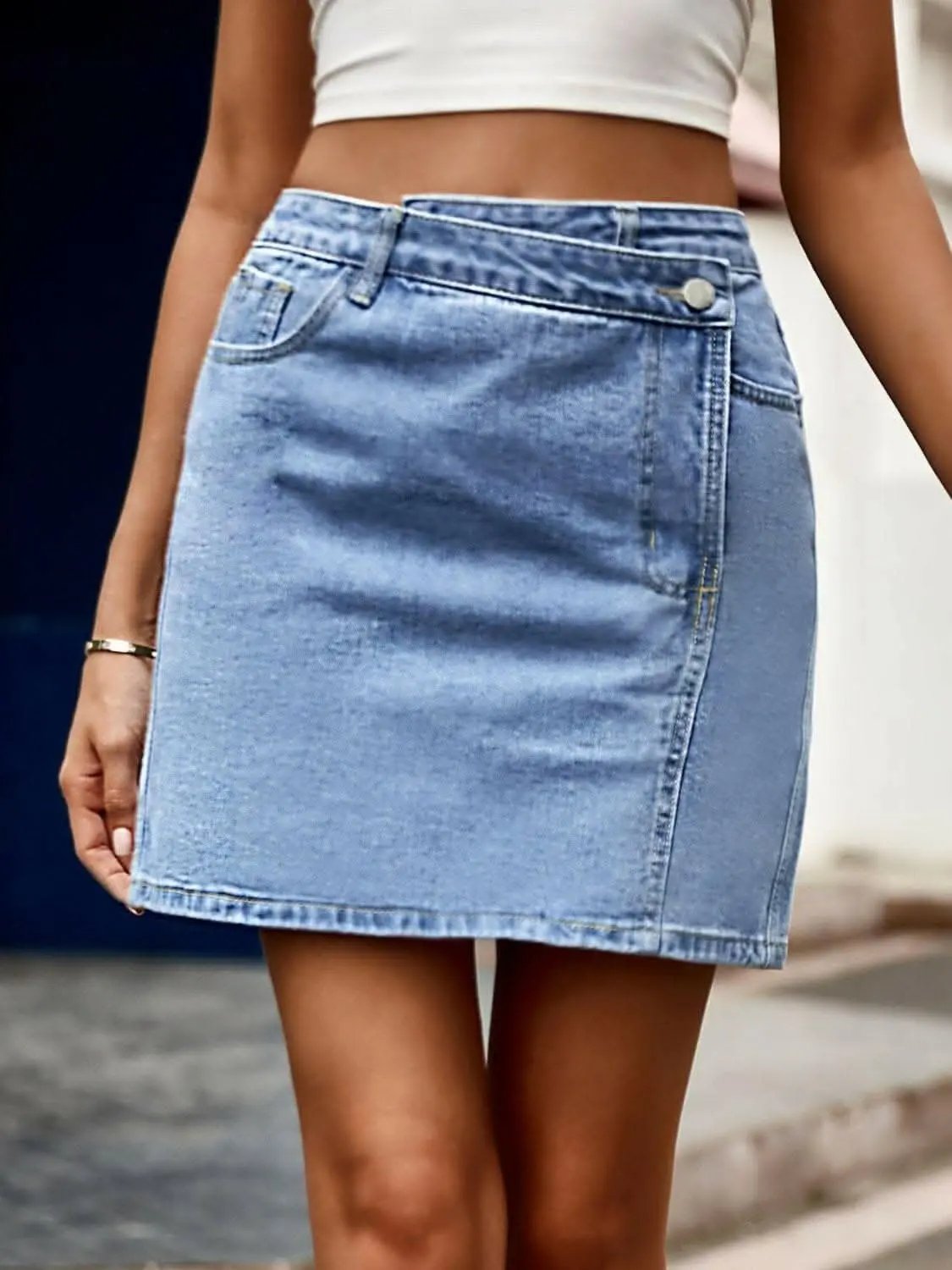 Pants Trendsi Jeans & Denim Chic high-waisted denim skirt