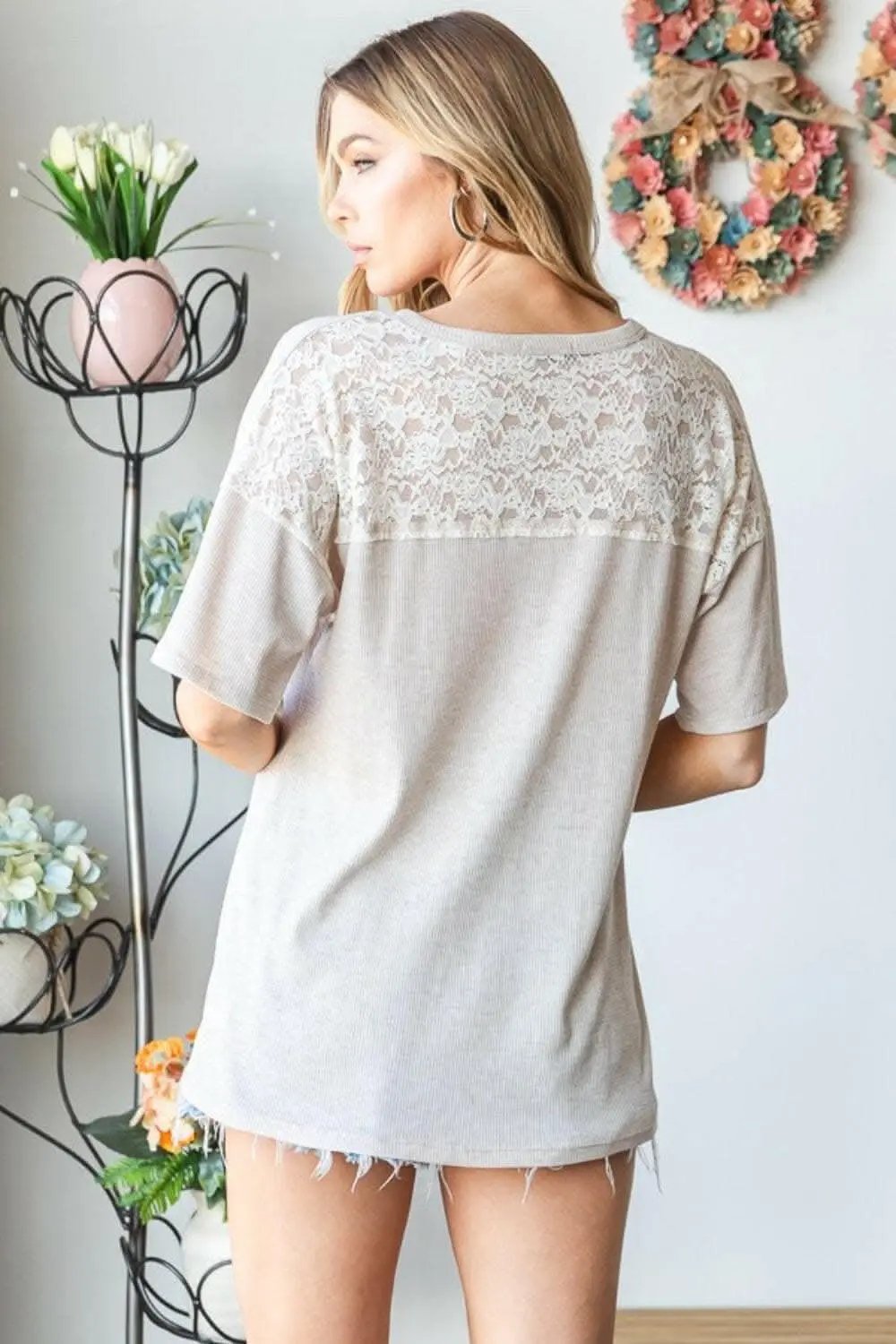 Accessories Trendsi Chic lace drop shoulder top by Heimish
