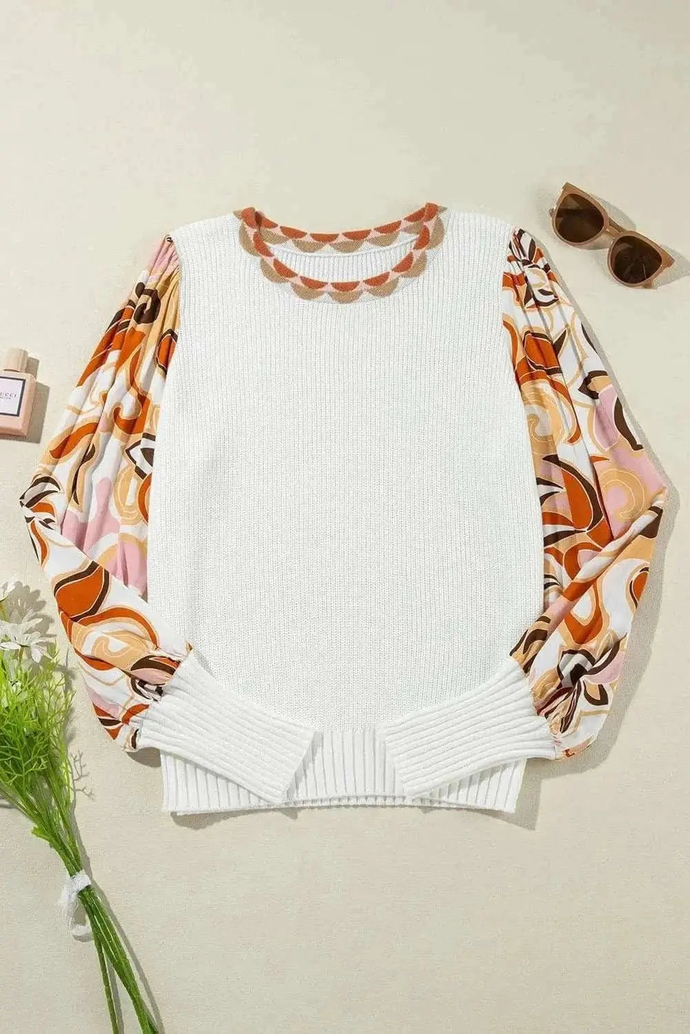 Sweaters Trendsi Knit Top Women's Chic Lantern Sleeve Fashion Top Comfortable Fit