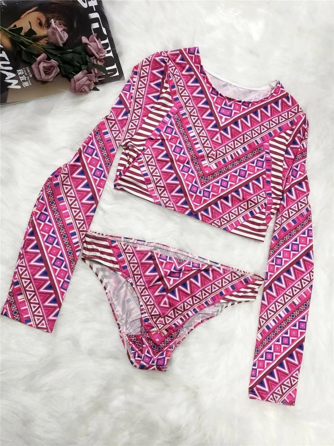 T-Shirts Trendsi swimwear - Chic long sleeve swim set