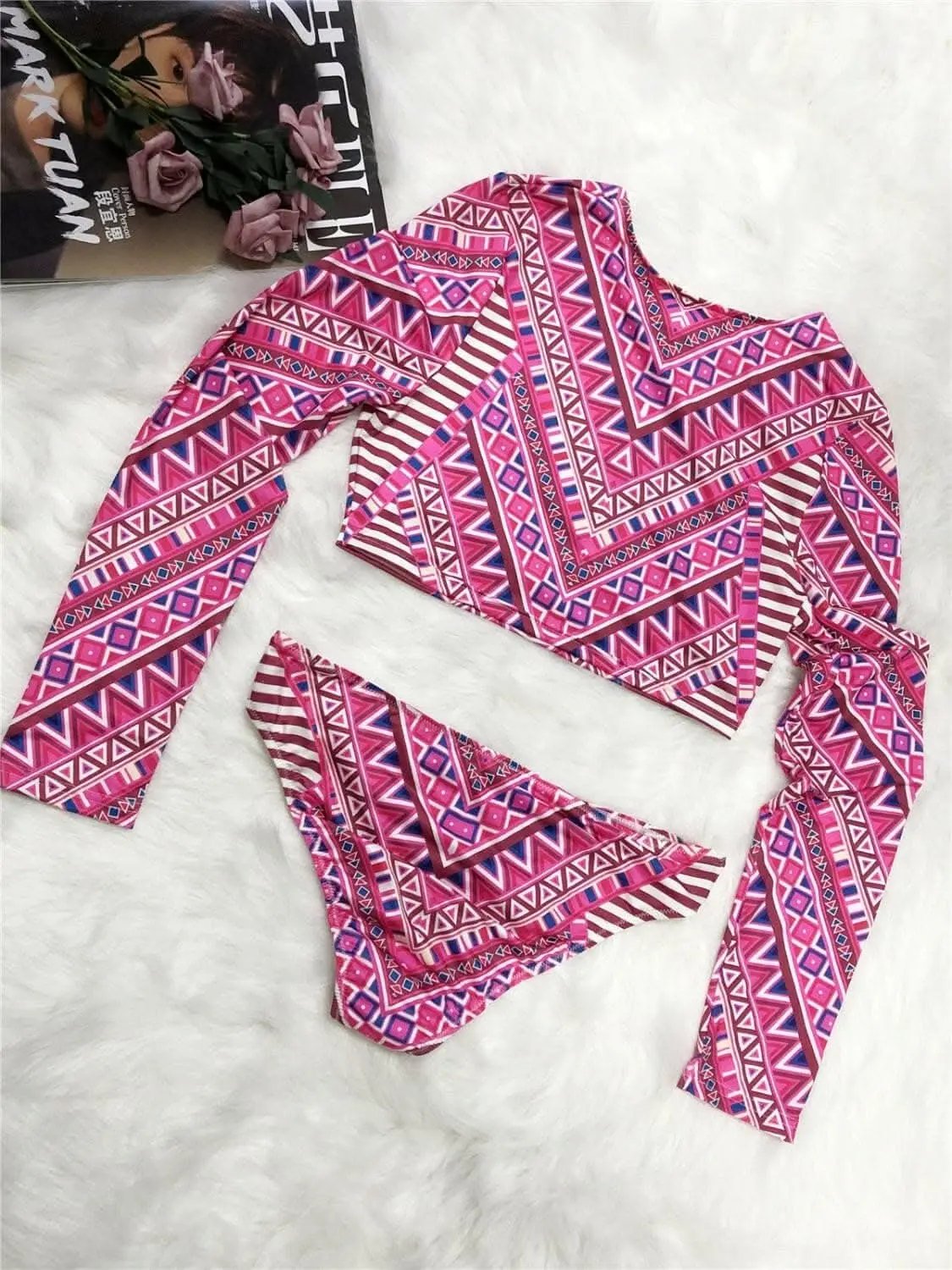 T-Shirts Trendsi swimwear - Chic long sleeve swim set