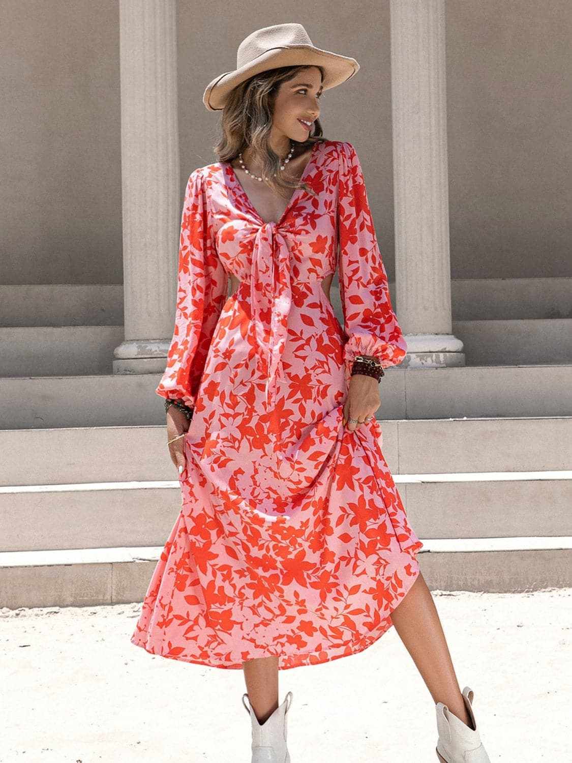 Dresses Trendsi Chic midi dress with tied cutout