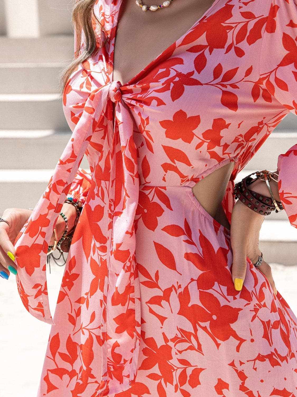 Dresses Trendsi Chic midi dress with tied cutout