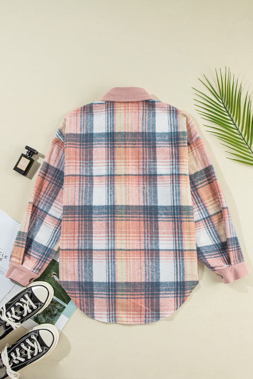 Trendsi Plaid Shacket With Pockets — Casual Fall Jacket