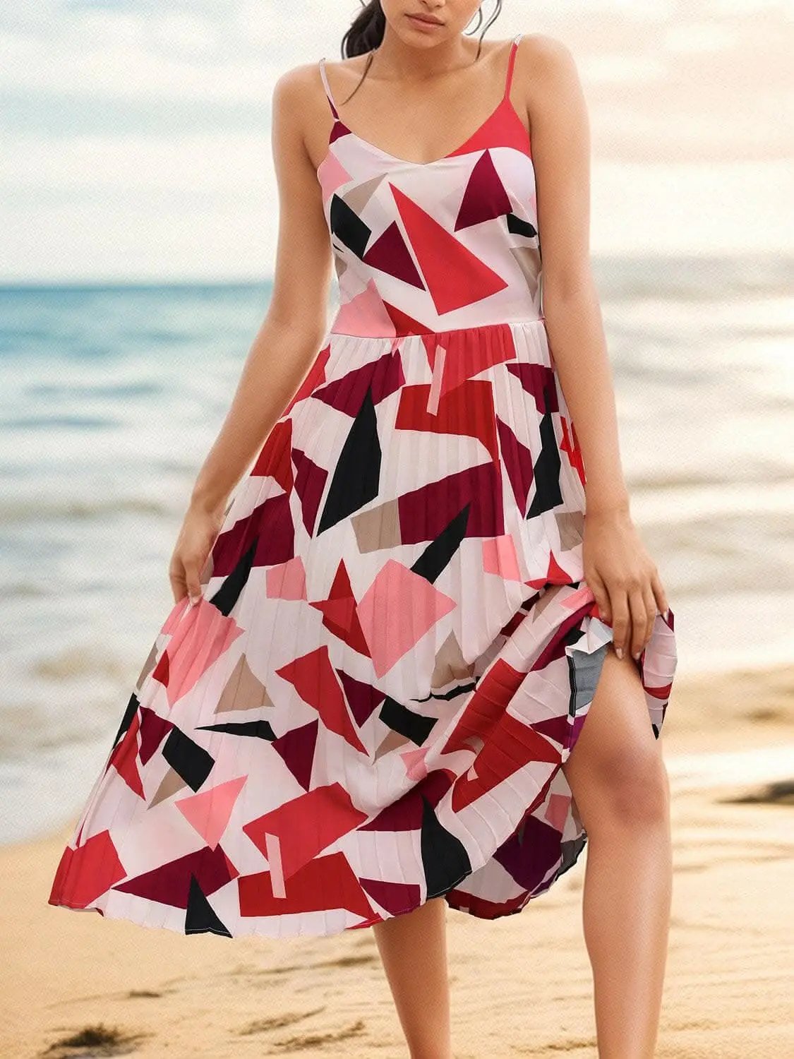 Dresses Trendsi swimwear - Chic pleated geometric dress