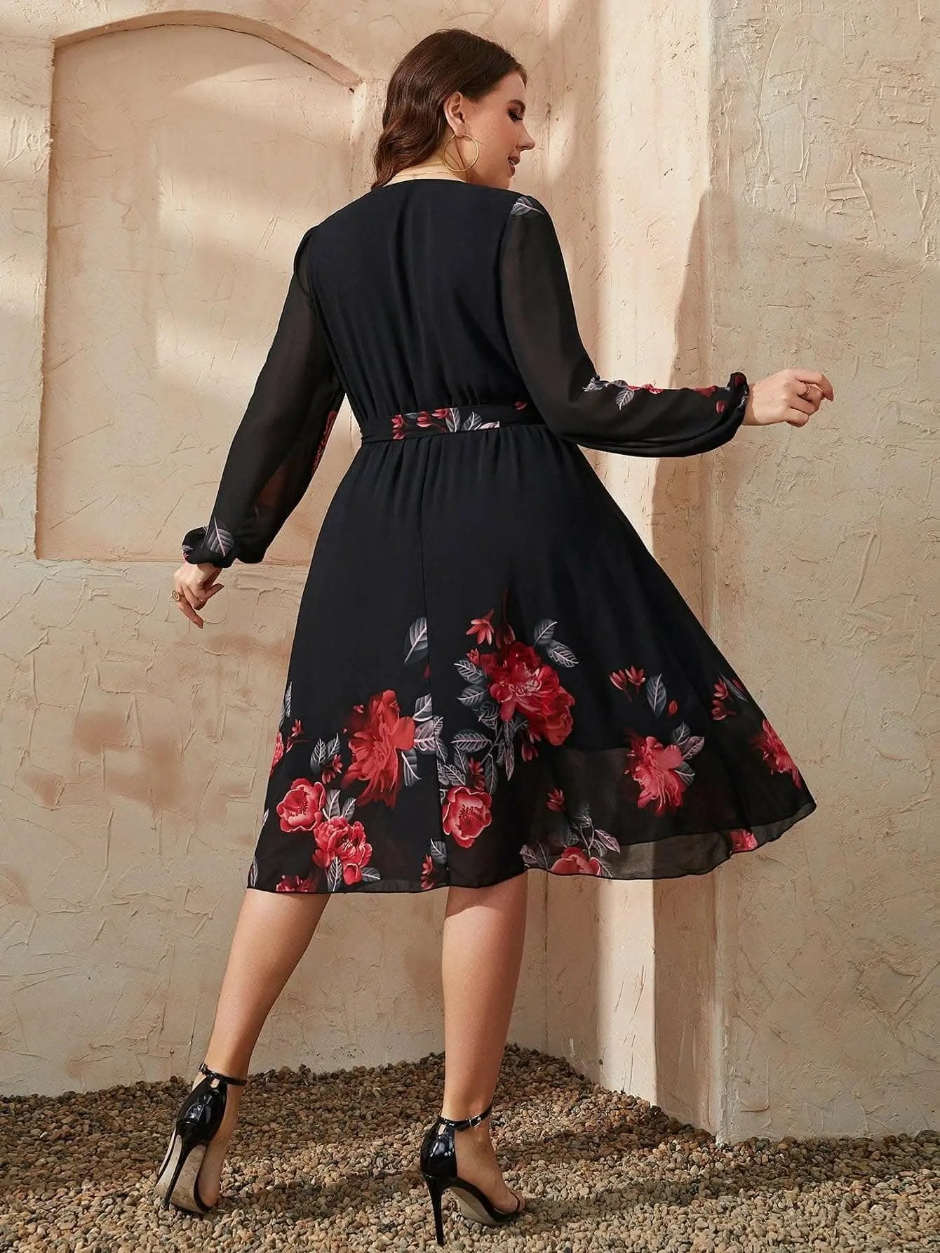 Dresses Trendsi Floral Midi Dress Women's Plus Size Chic Dress - Comfortable & Stylish