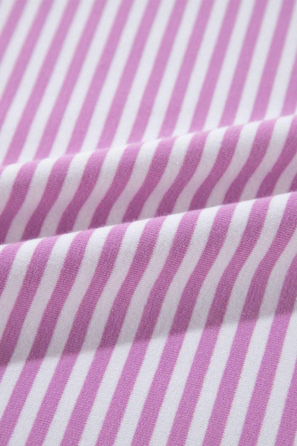 T-Shirts Love Salve Plus Size Pink Stripe Daily Wear Tee Women's Casual Summer Top