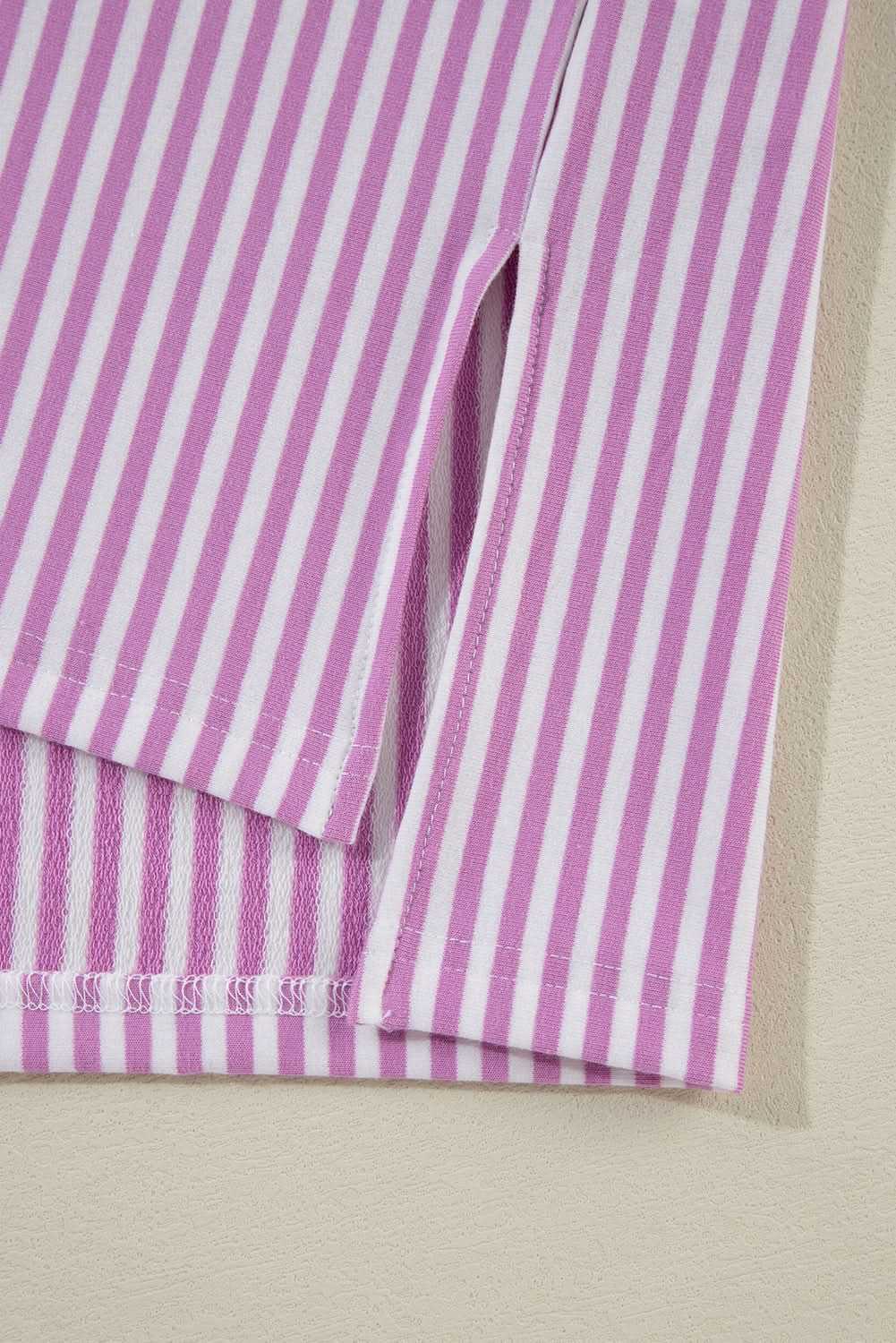 T-Shirts Love Salve Plus Size Pink Stripe Daily Wear Tee Women's Casual Summer Top