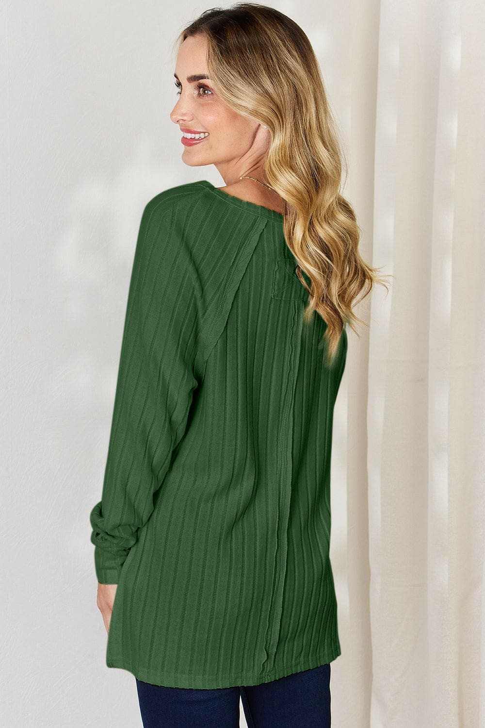 Camisetas Trendsi TIKTOK - Camiseta chic de cuello redondo acanalado