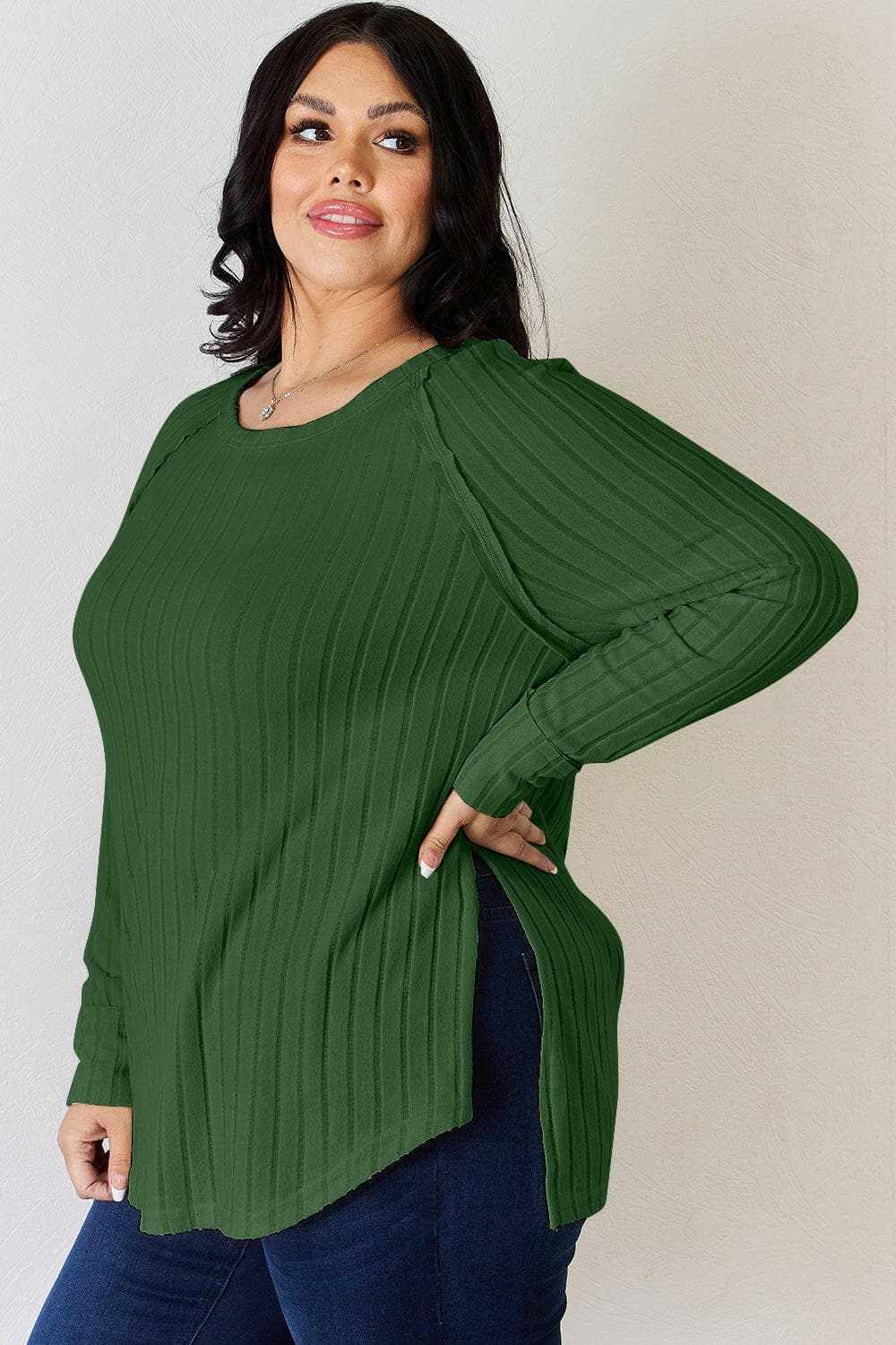 Camisetas Trendsi TIKTOK - Camiseta chic de cuello redondo acanalado