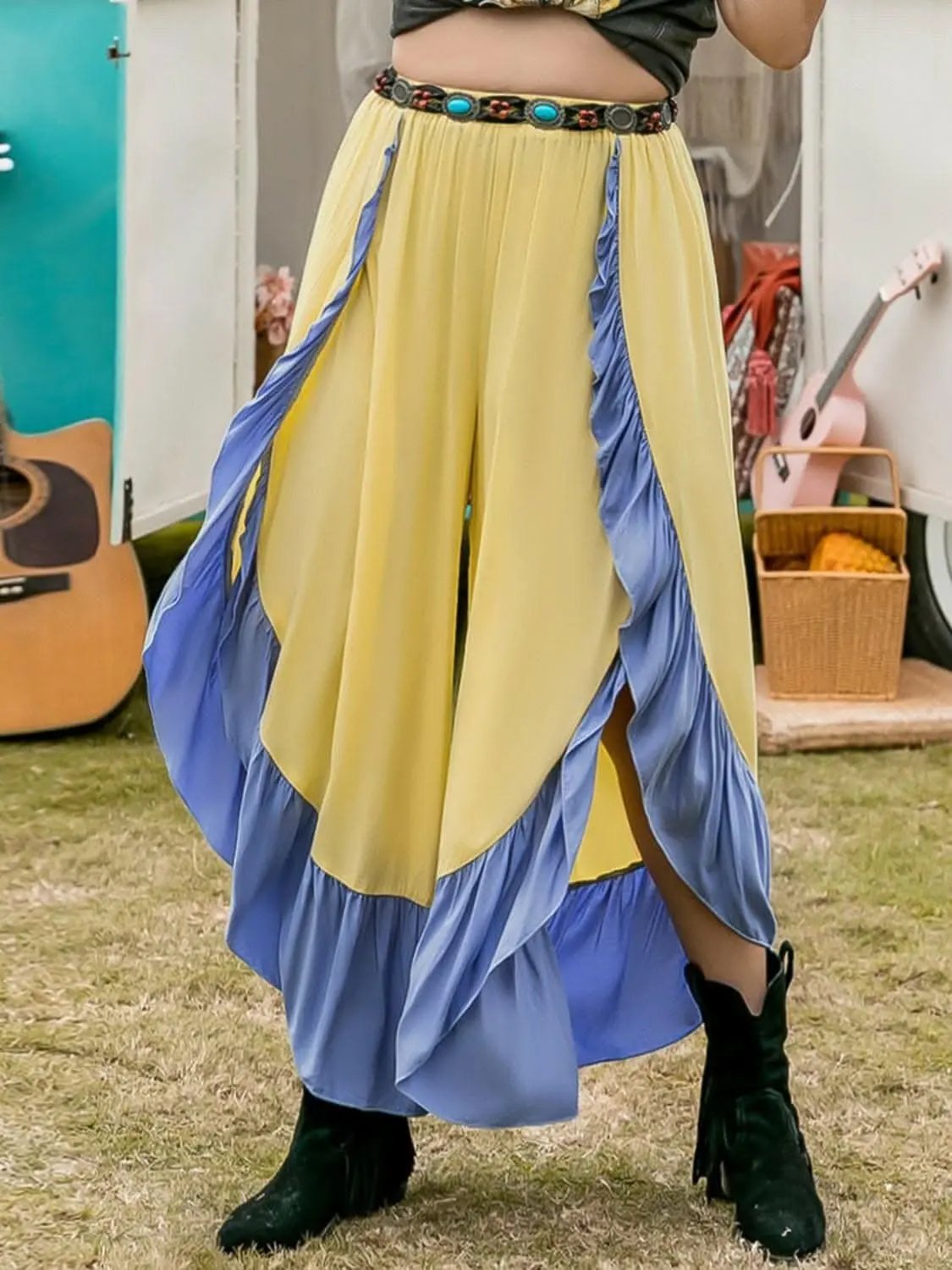 Trendsi Plus Ruffled Wide Leg Pants — Chic Casual Style
