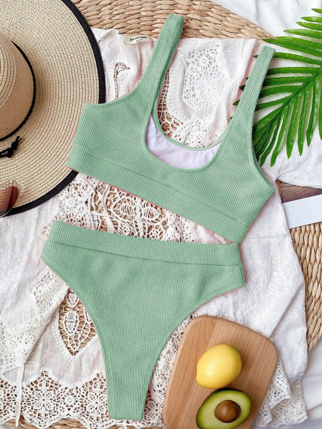 T-Shirts Trendsi swimwear - Chic scoop neck bikini set