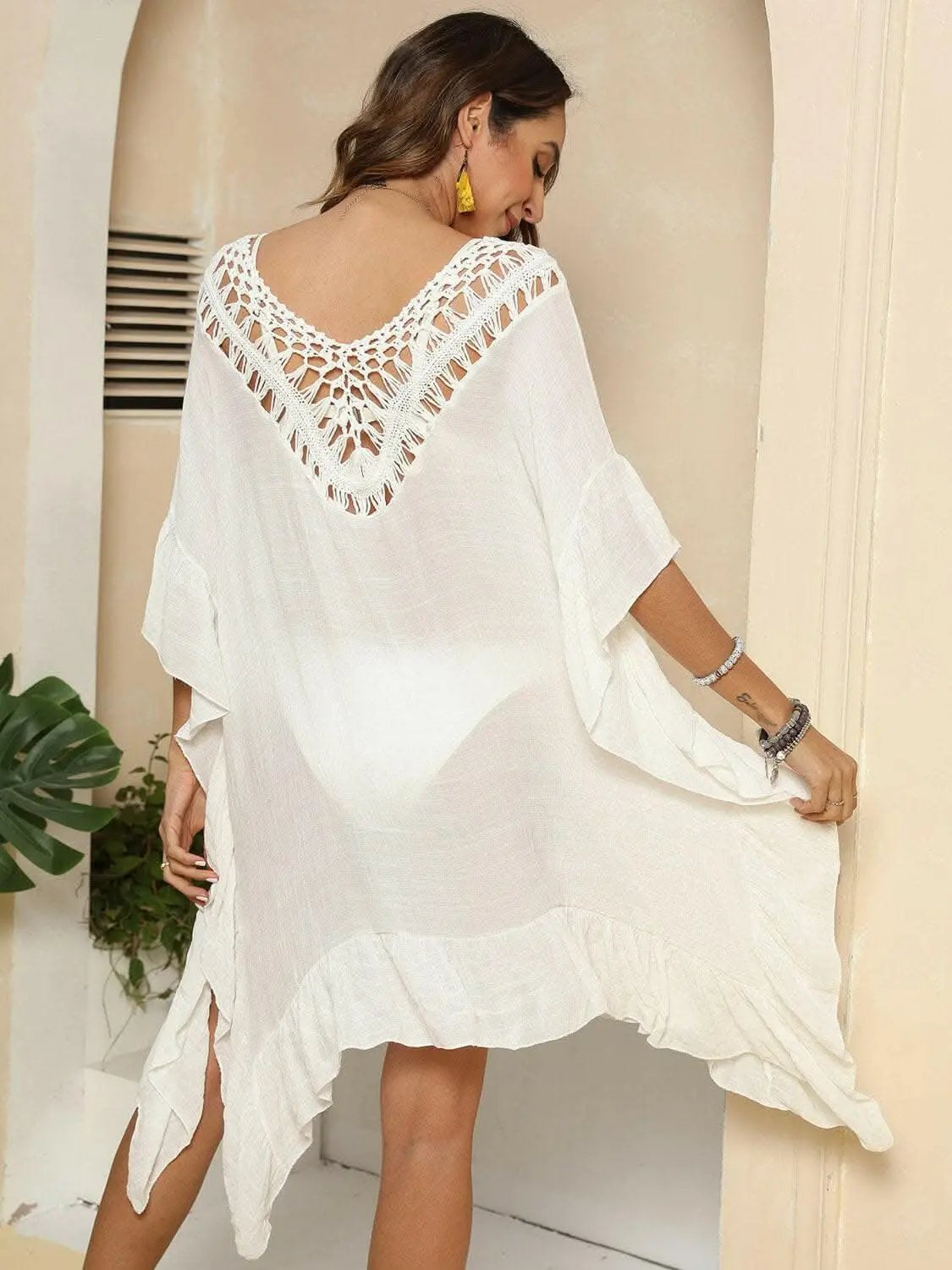 T-Shirts Trendsi just arrived - Chic sheer ruffled beach cover-up
