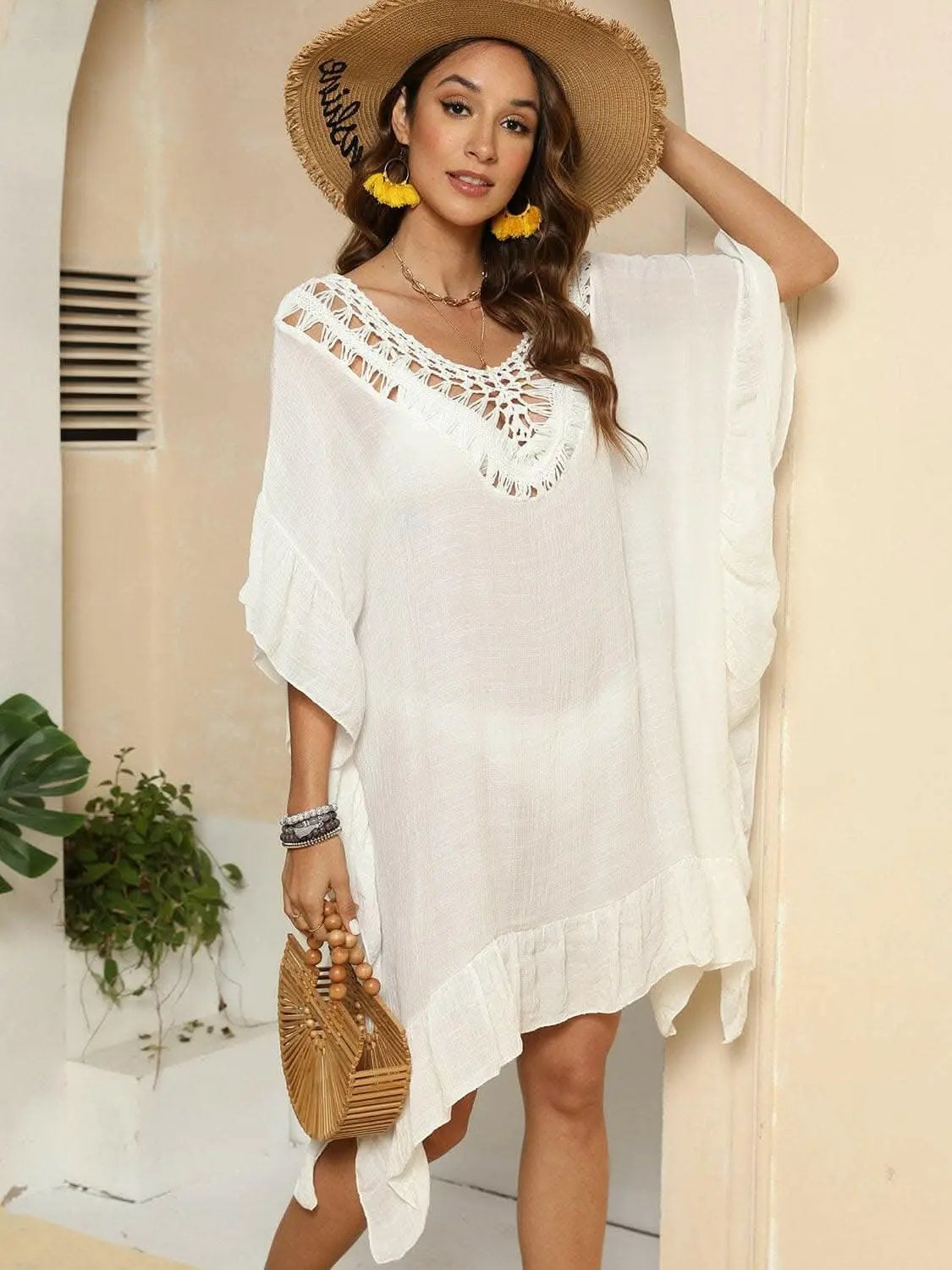 T-Shirts Trendsi just arrived - Chic sheer ruffled beach cover-up