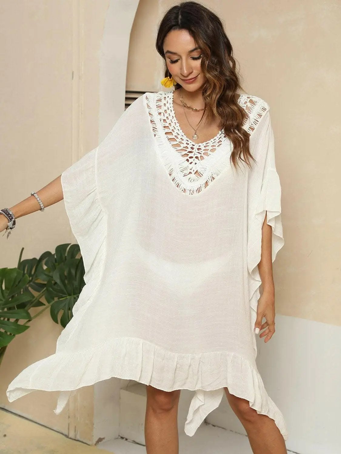 T-Shirts Trendsi just arrived - Chic sheer ruffled beach cover-up