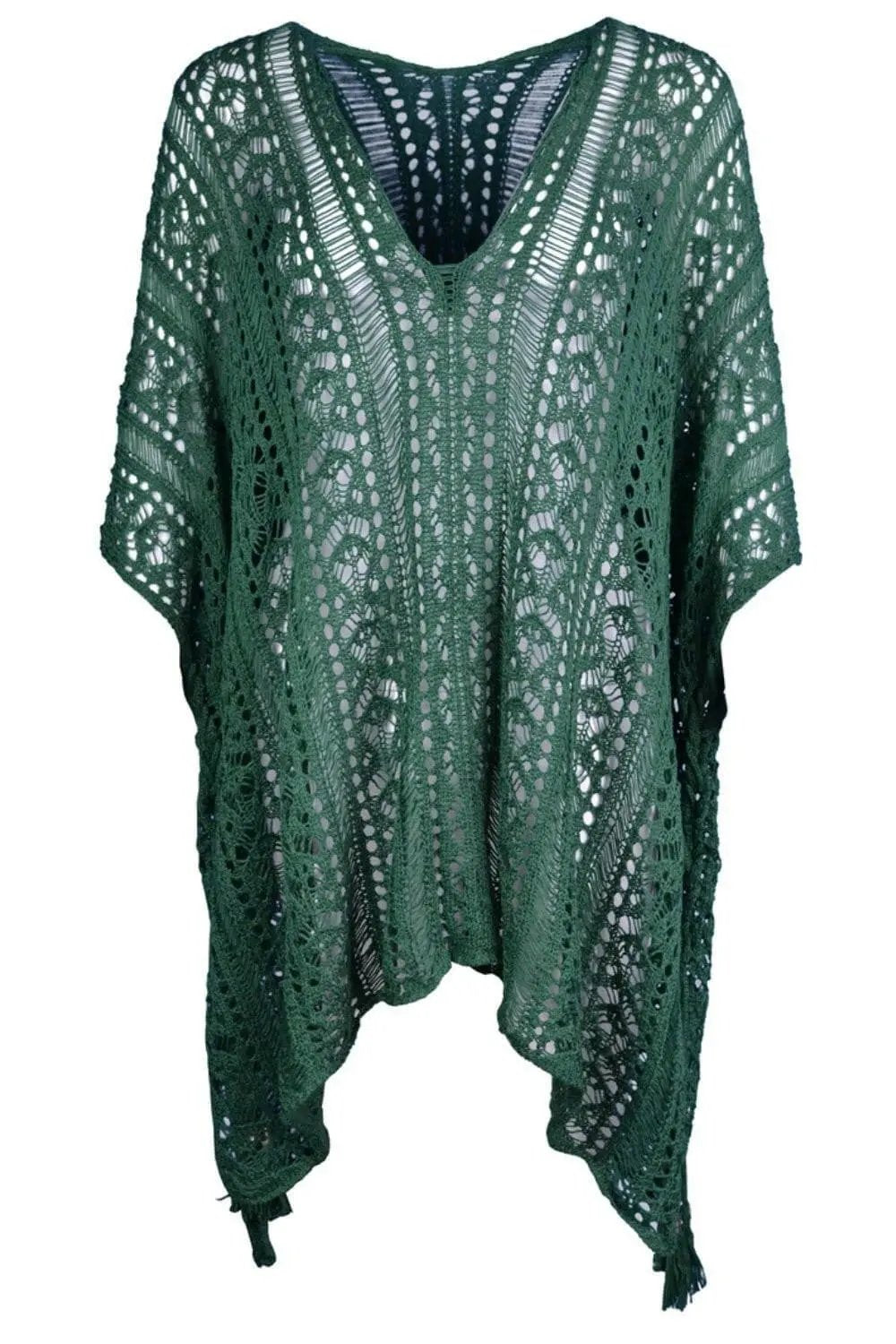 Swimwear Cover-up - Sheer V-Neck Tassels - Chic
