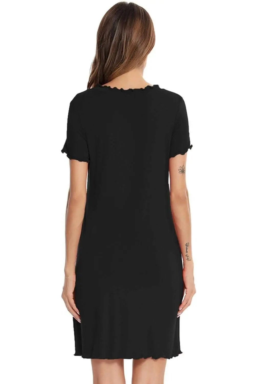 Trendsi Vestido Lounge de Manga Corta Ajuste Holgado — Comodidad Elegante