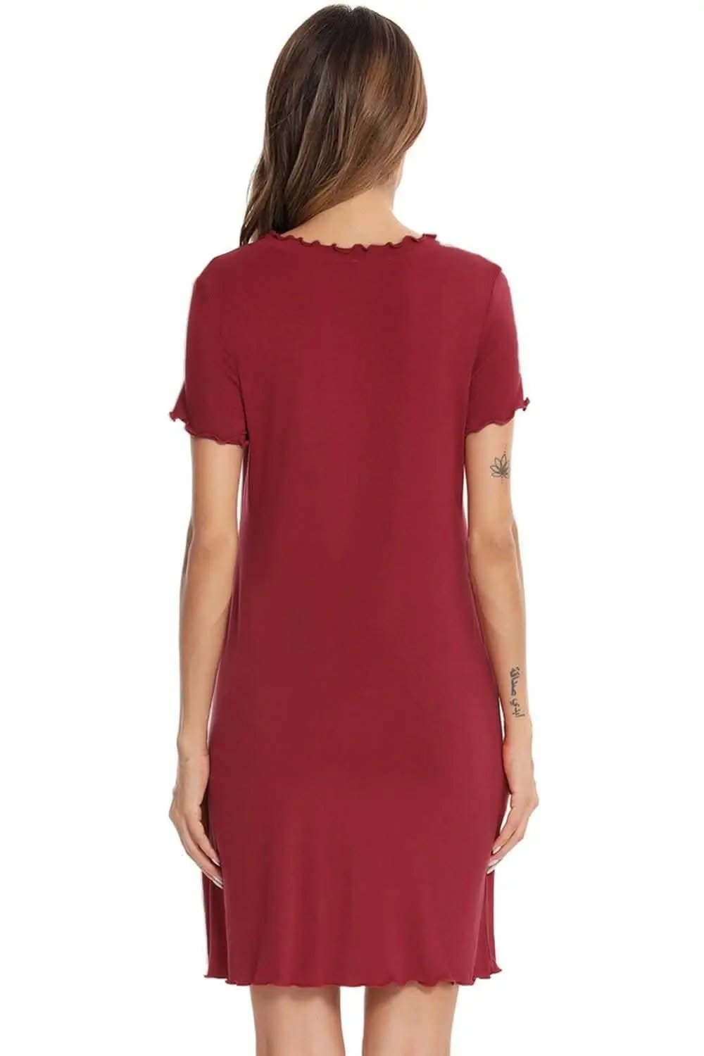 Trendsi Vestido Lounge de Manga Corta Ajuste Holgado — Comodidad Elegante