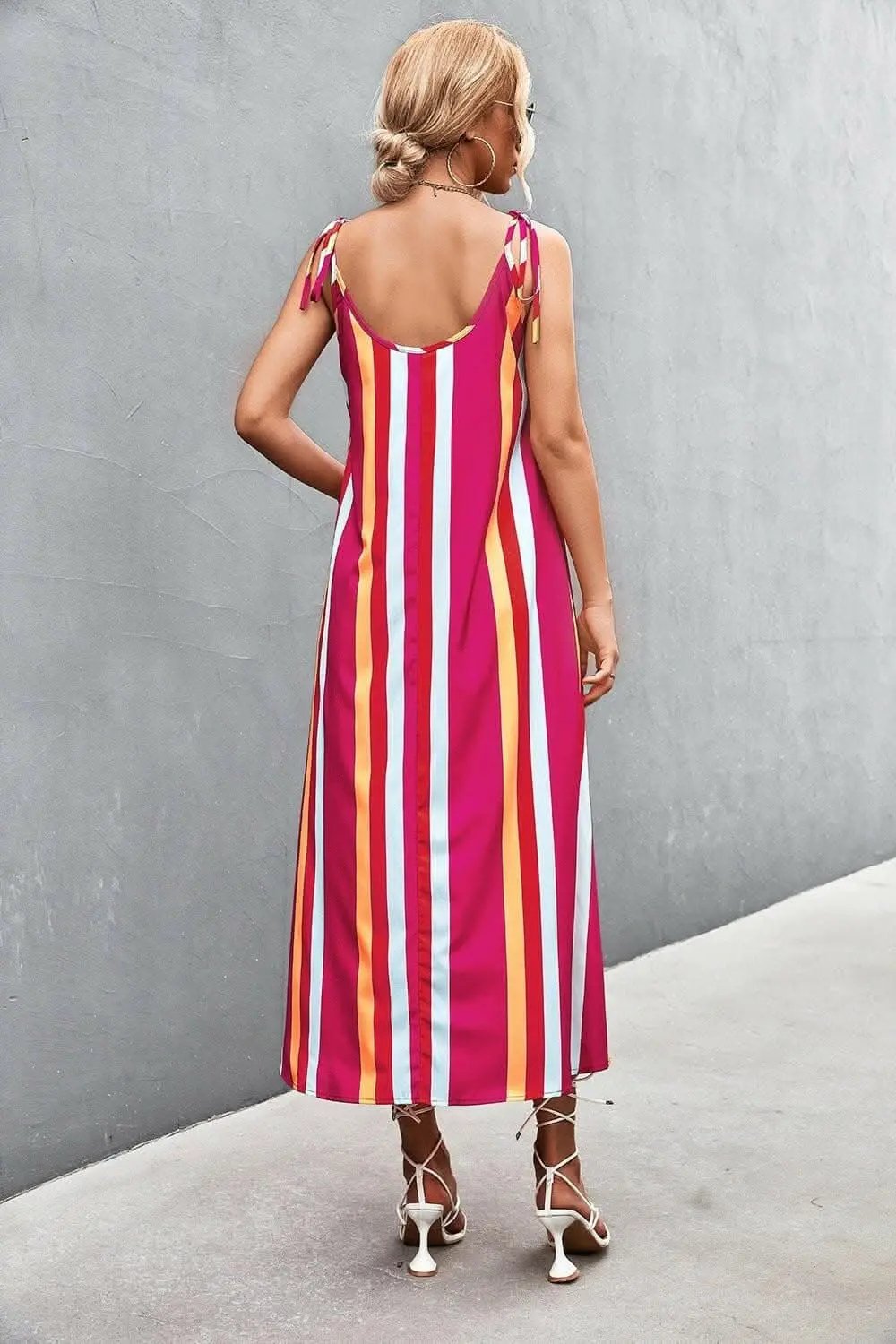 ¡Los vestidos Trendsi acaban de llegar! - Elegante vestido a rayas sin mangas