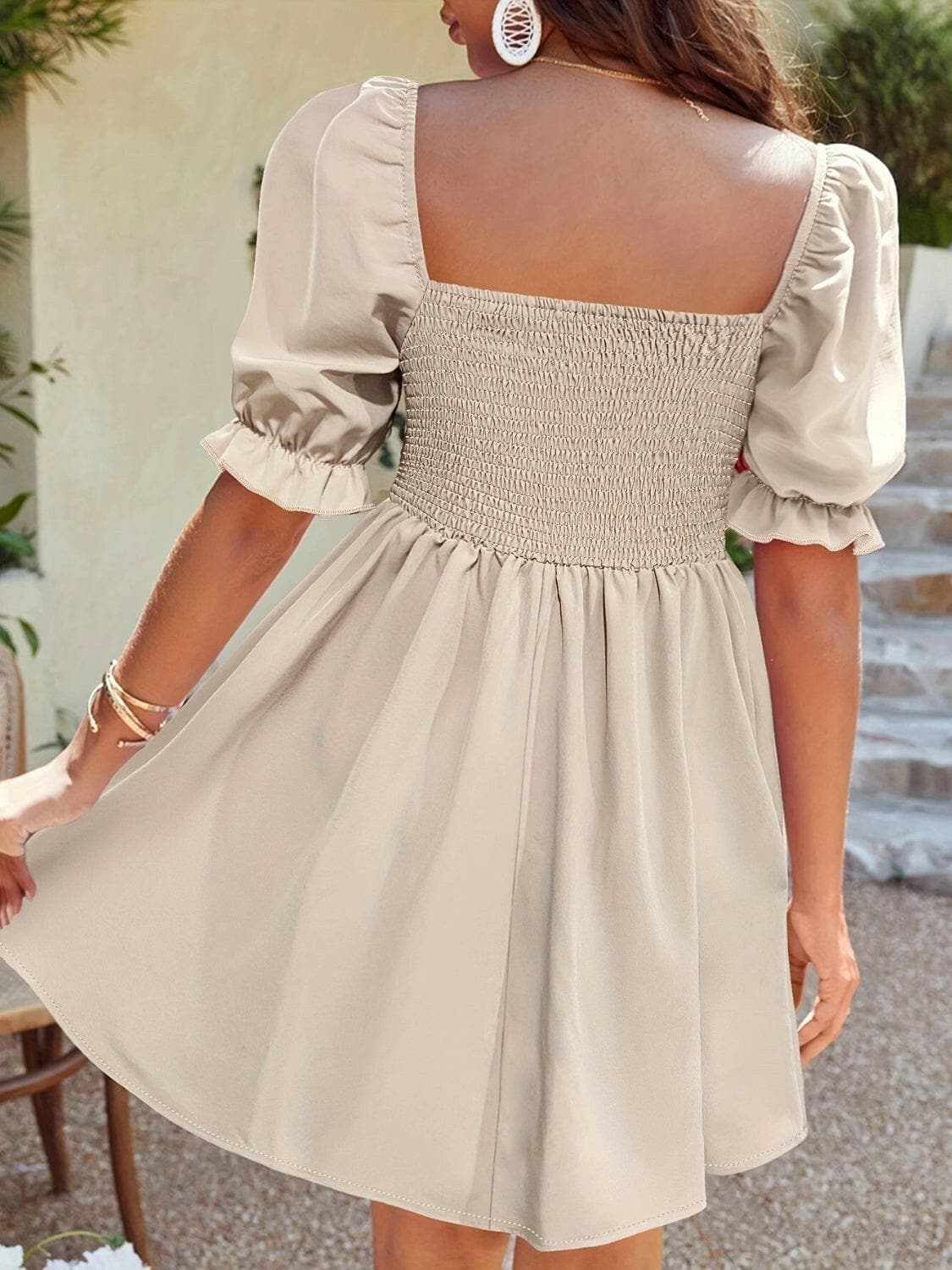 Dresses Trendsi Chic square neck flounce sleeve dress
