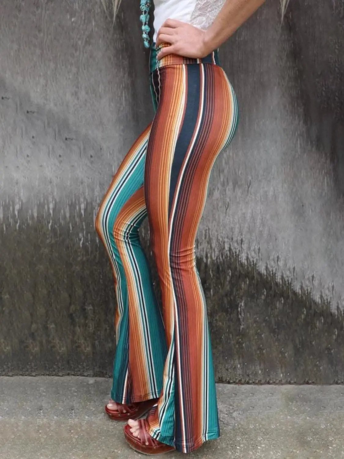 Trendsi Pants - Chic striped bootcut trousers - Premium Quality