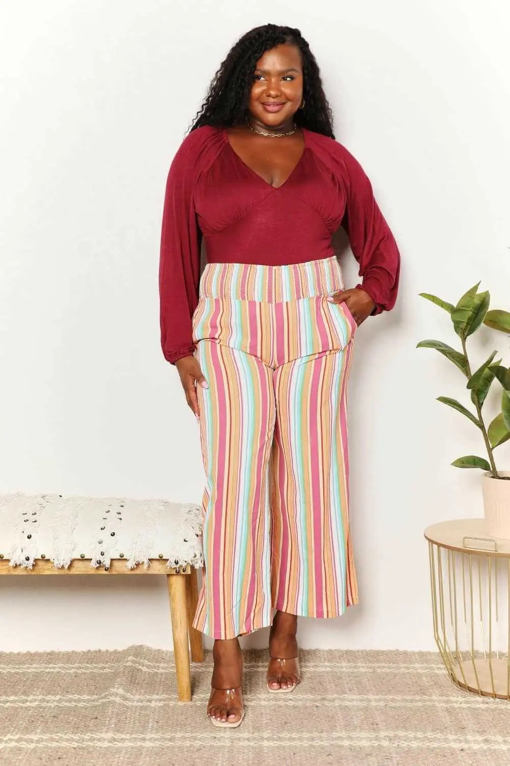 Trendsi TIKTOK - Chic striped pants with pockets