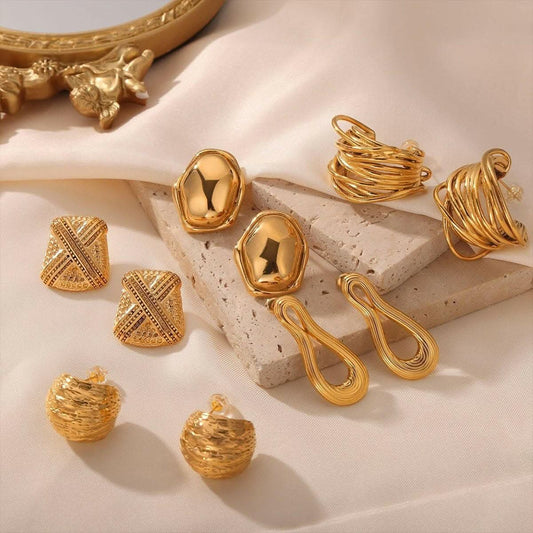 Llegaron las camisetas Trendsi - Elegantes pendientes geométricos de acero de titanio
