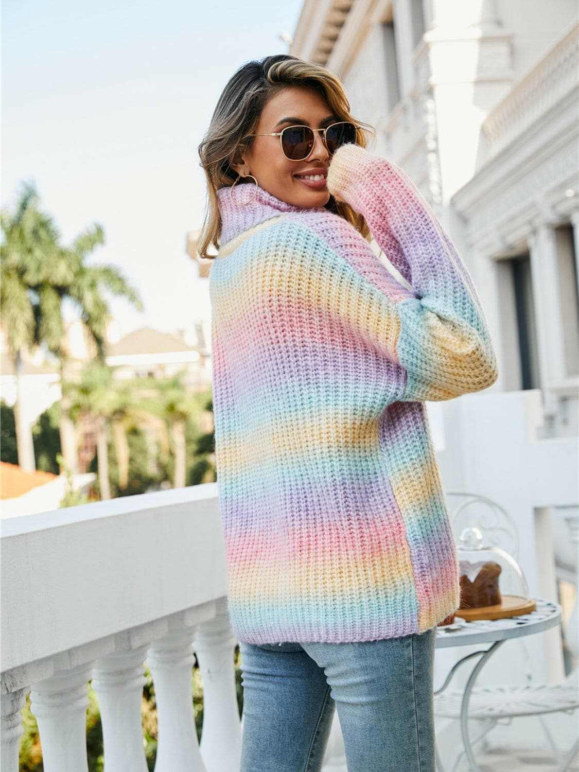 Sweaters Trendsi Turtleneck Sweater Women's Casual Dropped Shoulder Knit Top - Cozy & Chic