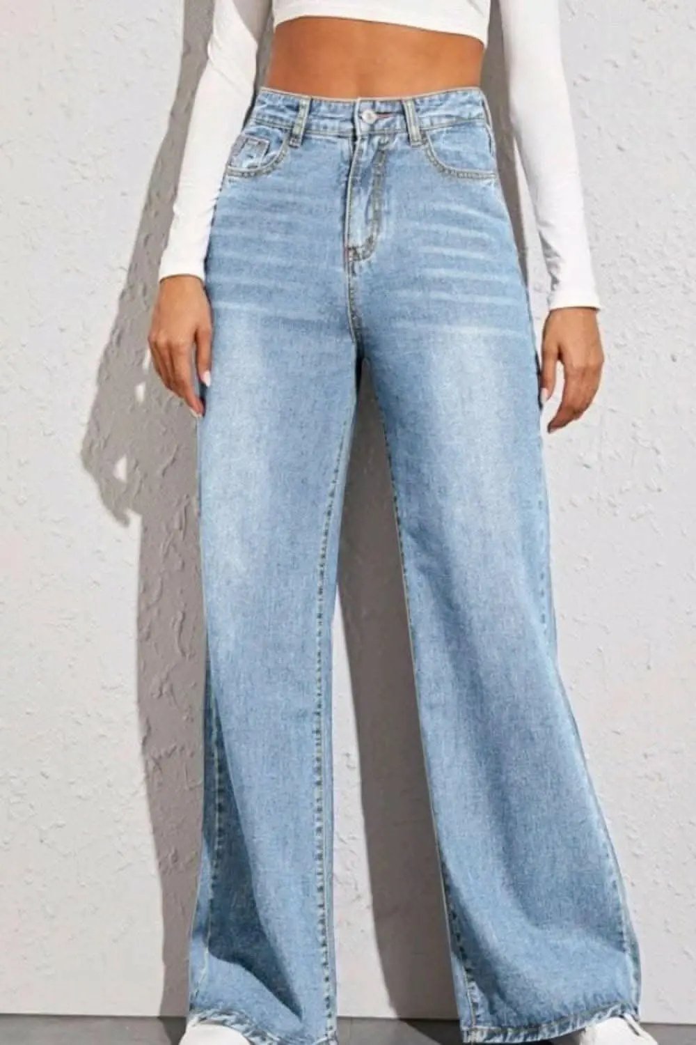 Pants Trendsi Jeans & Denim Chic wide leg high-rise denim trousers