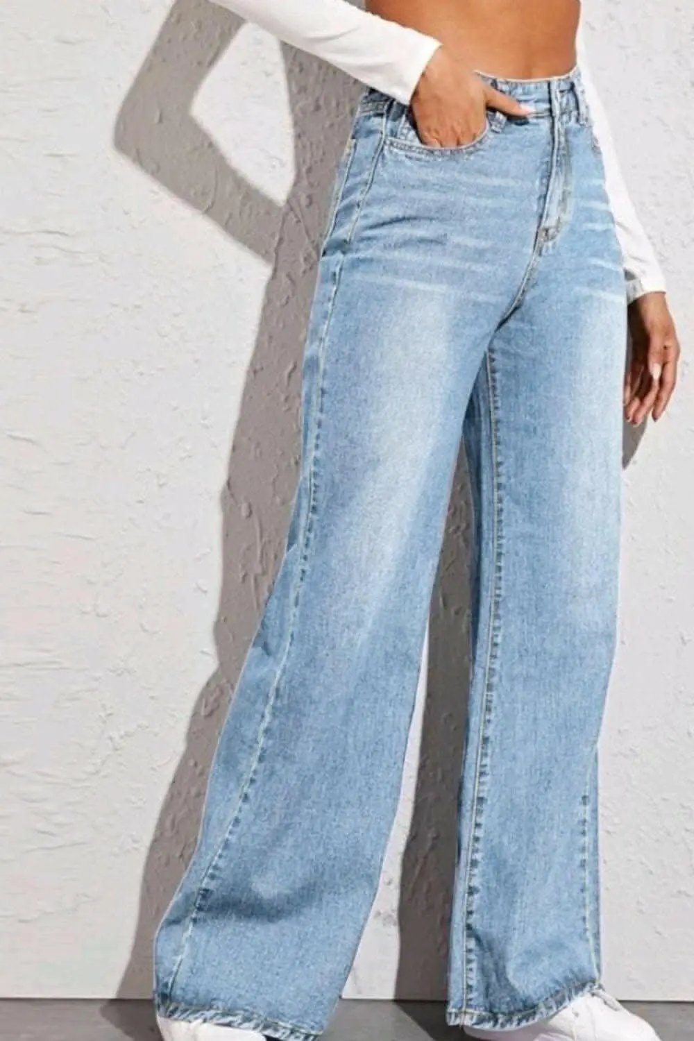 Pants Trendsi Jeans & Denim Chic wide leg high-rise denim trousers