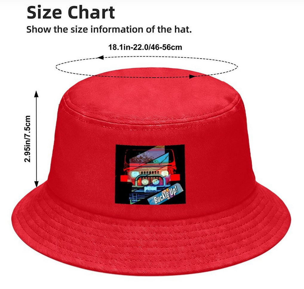 Buckle Up 4-wheel Drive Design Kids’ Bucket Hat | Ships from USA