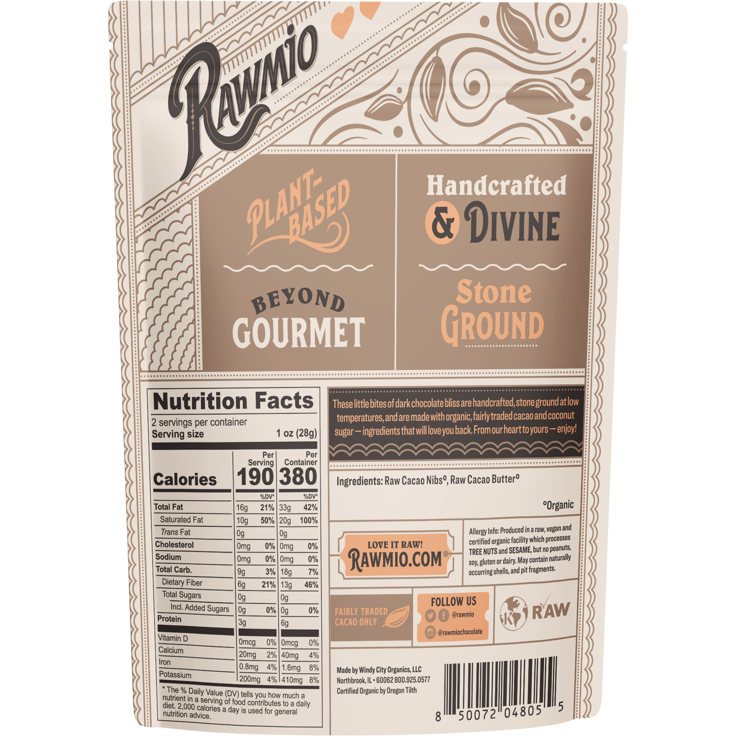Rawmio 100% Dark Chocolate Hearts