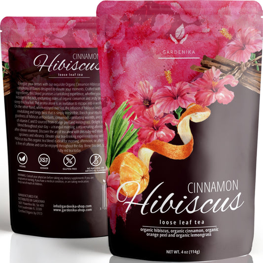 Té de canela e hibisco, mezcla herbal rica en antioxidantes | Orgánico