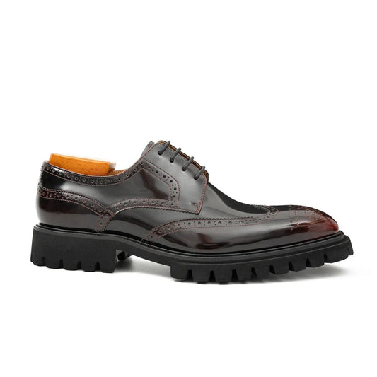 Claret derby brogue shoes