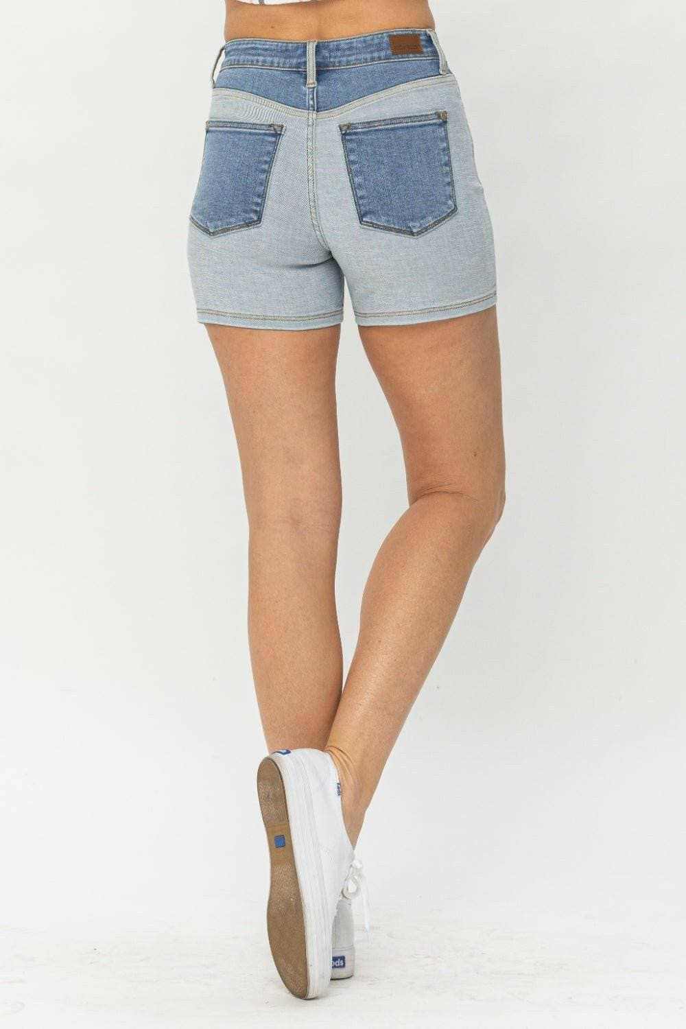 Trendsi Colorful Denim Shorts - Mid-Rise Cotton Blend Women's
