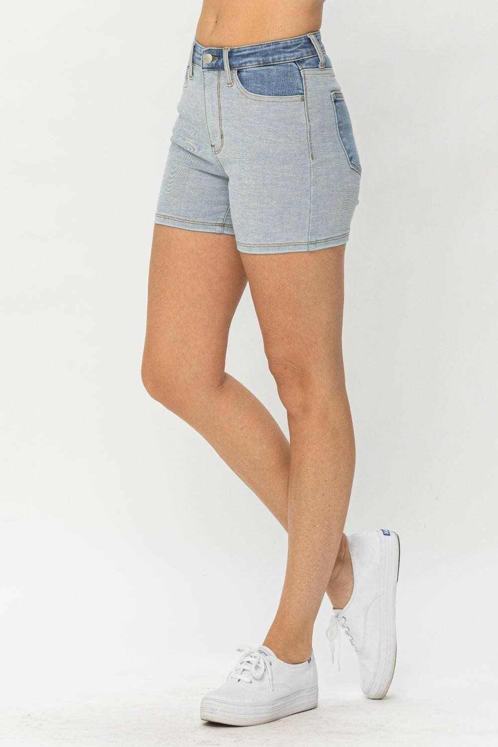 Trendsi Colorful Denim Shorts - Mid-Rise Cotton Blend Women's