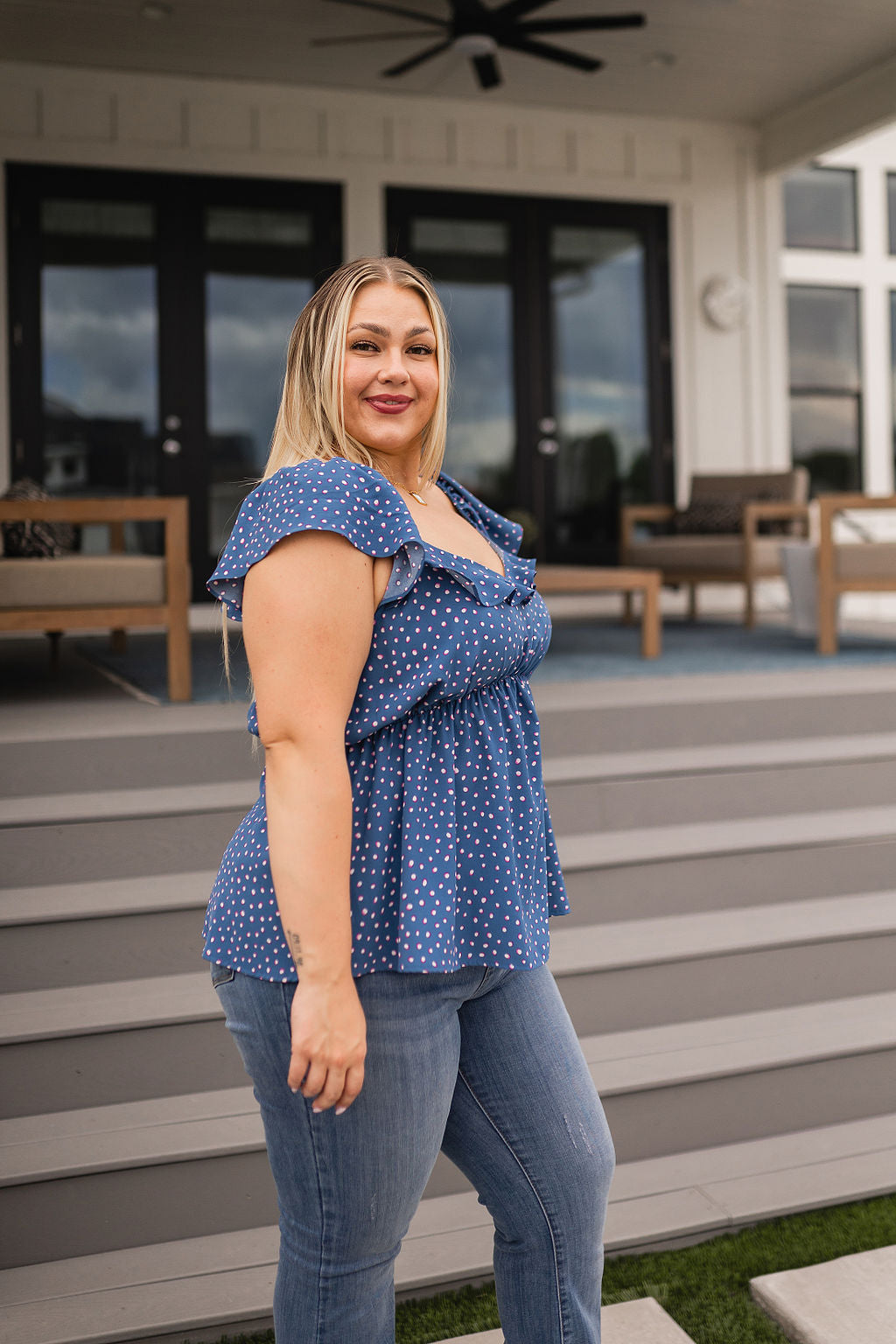 Blusa Peplum de Puntos