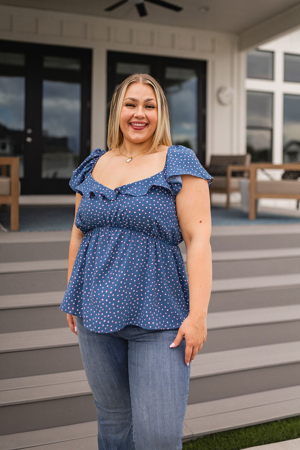 Blusa Peplum de Puntos