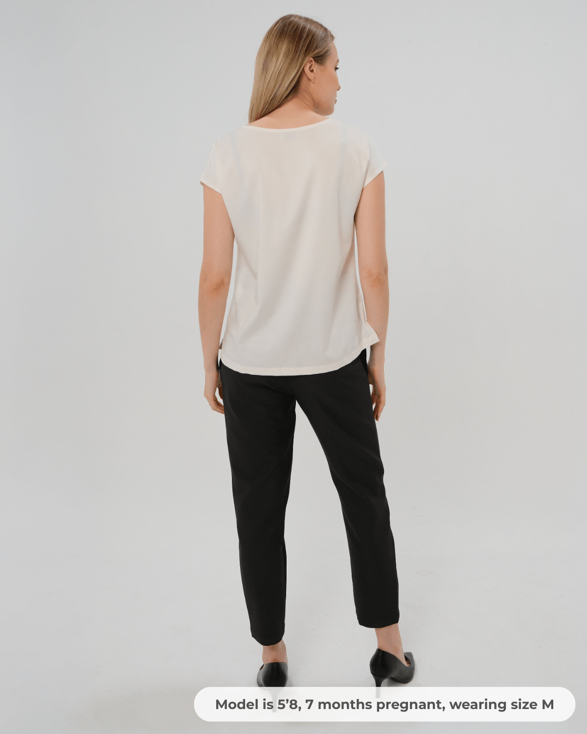 Pantalones de trabajo premamá de corte ajustado en negro