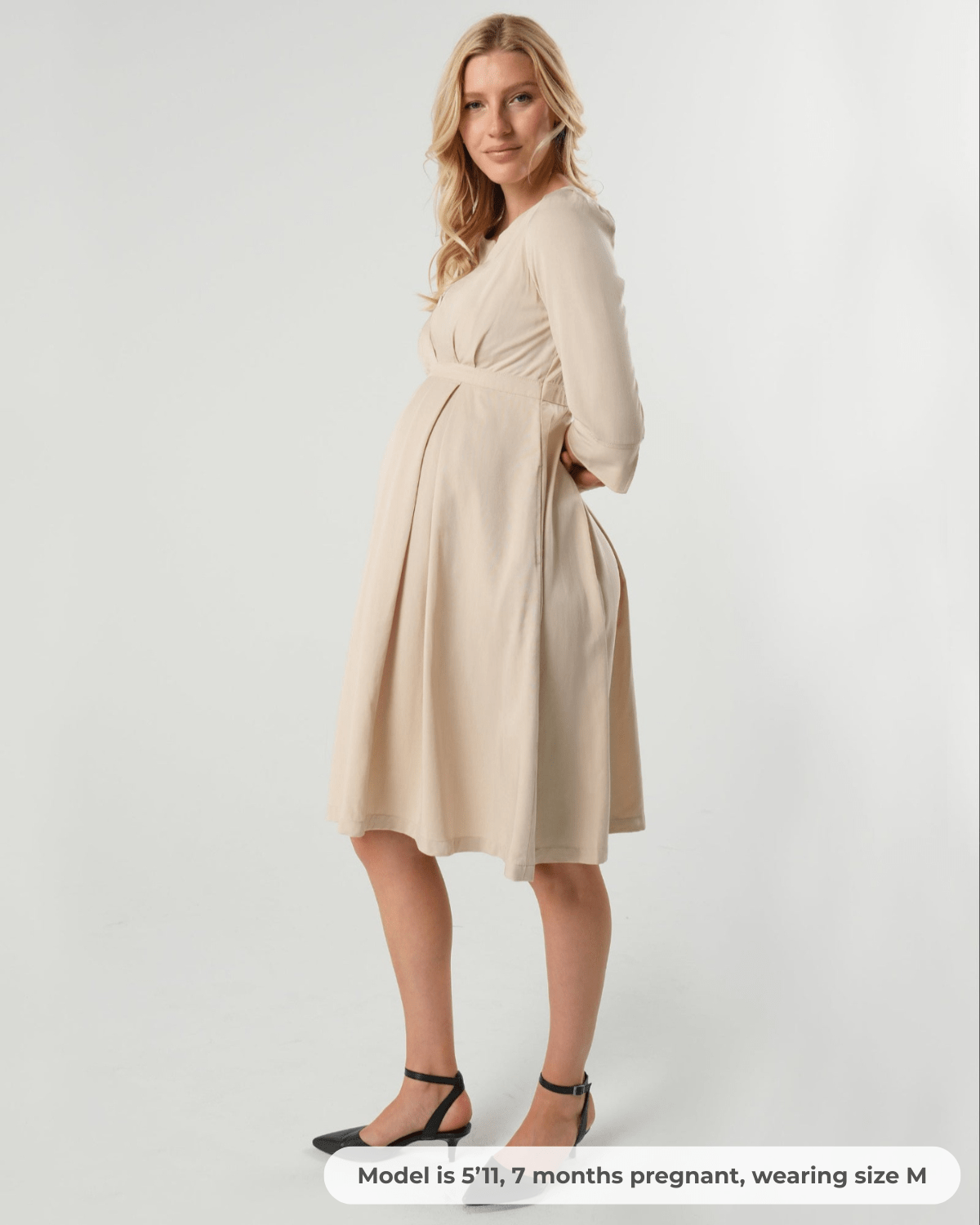 Vestido de maternidad y lactancia Sarah Empire en TENCEL (tallas normales y pequeñas)