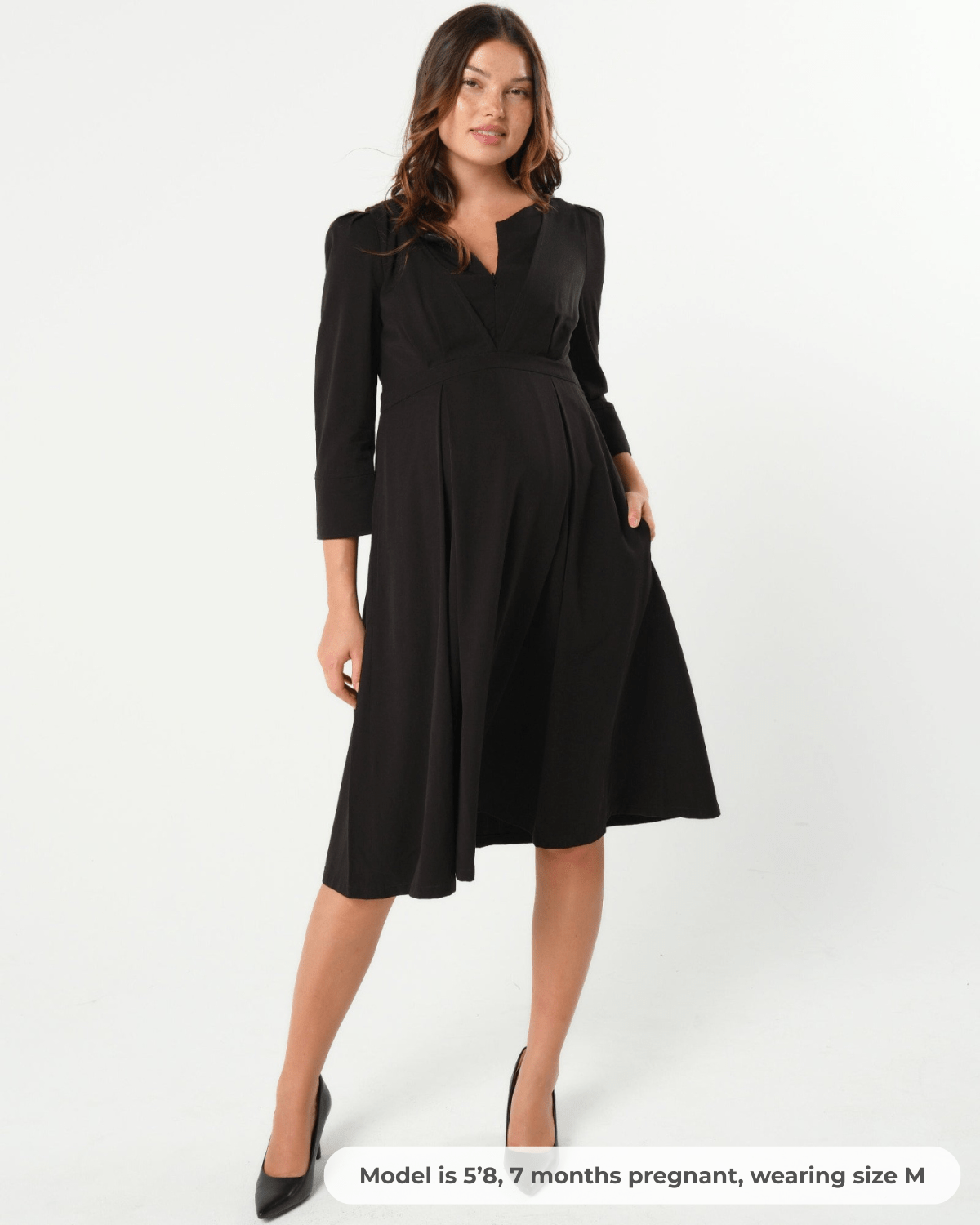 Vestido de maternidad y lactancia Sarah Empire en TENCEL (tallas normales y pequeñas)