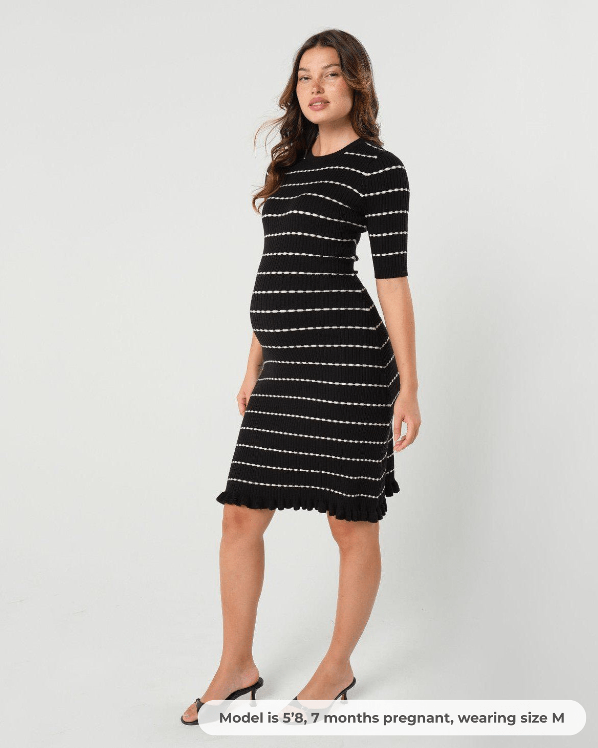 Vestido de punto a rayas para maternidad y lactancia Louie