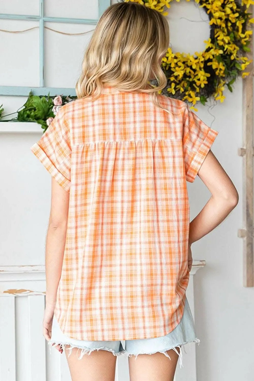 Jackets Trendsi just arrived - Cotton Bleu by Nu Label Plaid Button Up Short S