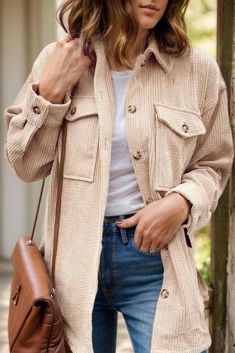 Shirts Trendsi Cozy button-up shacket with pockets