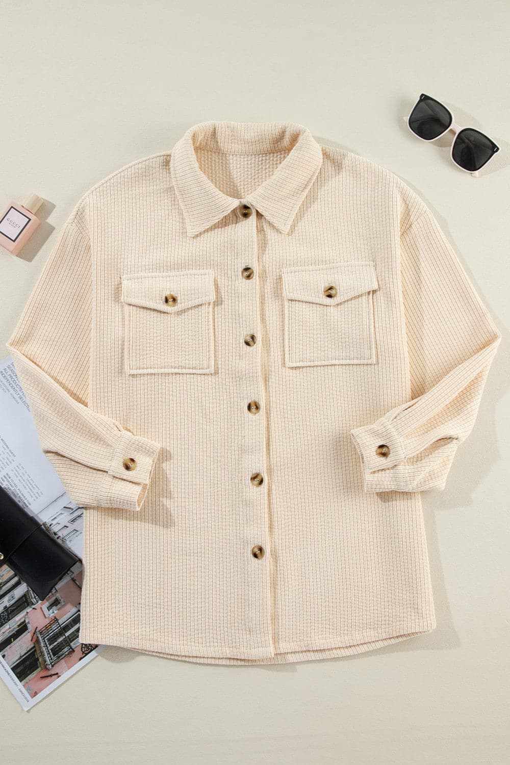 Shirts Trendsi Cozy button-up shacket with pockets