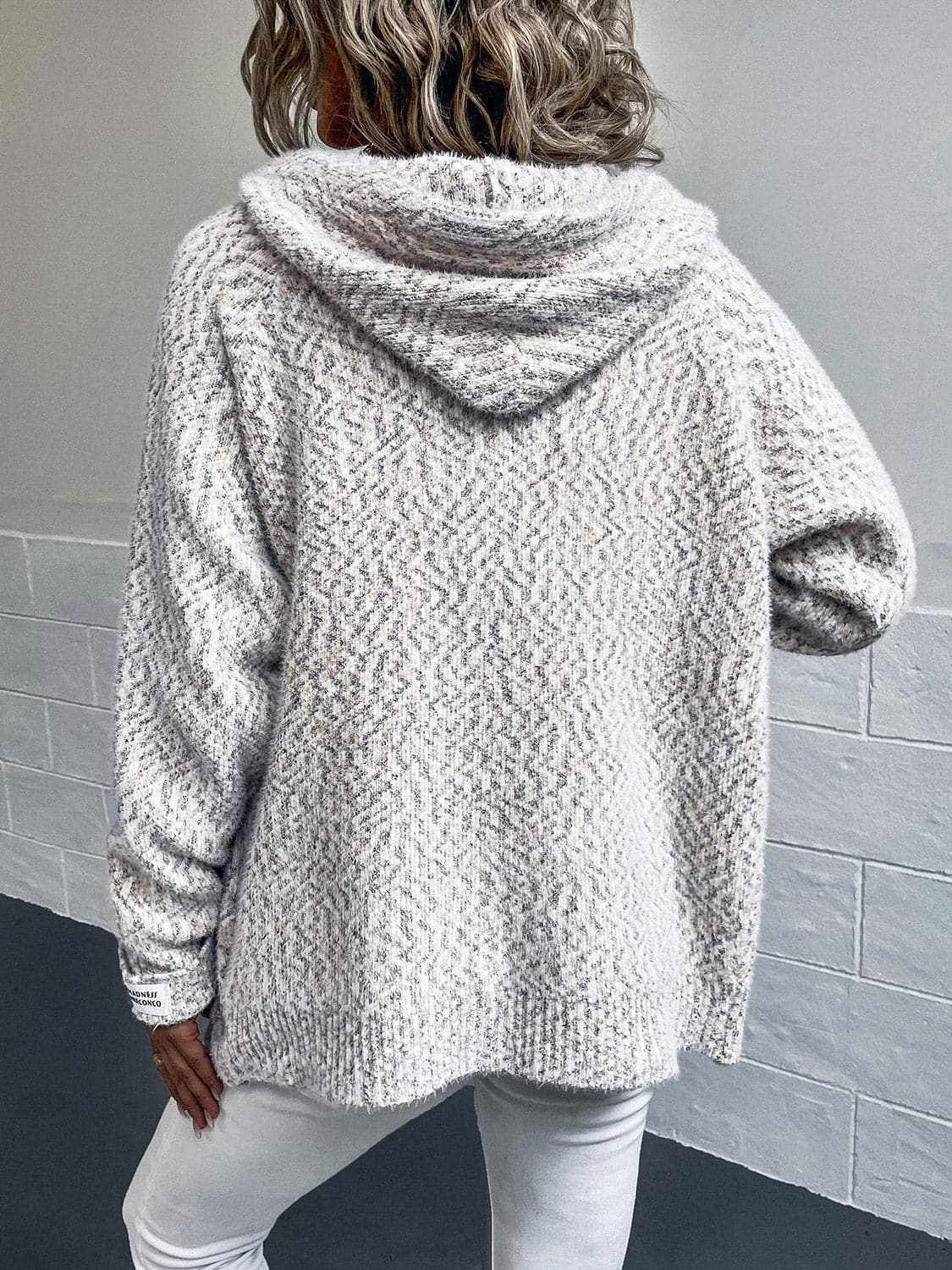 Sweater Hoodie Trendsi Women's Cozy Zip-Up Hoodie Sweater with Drawstring