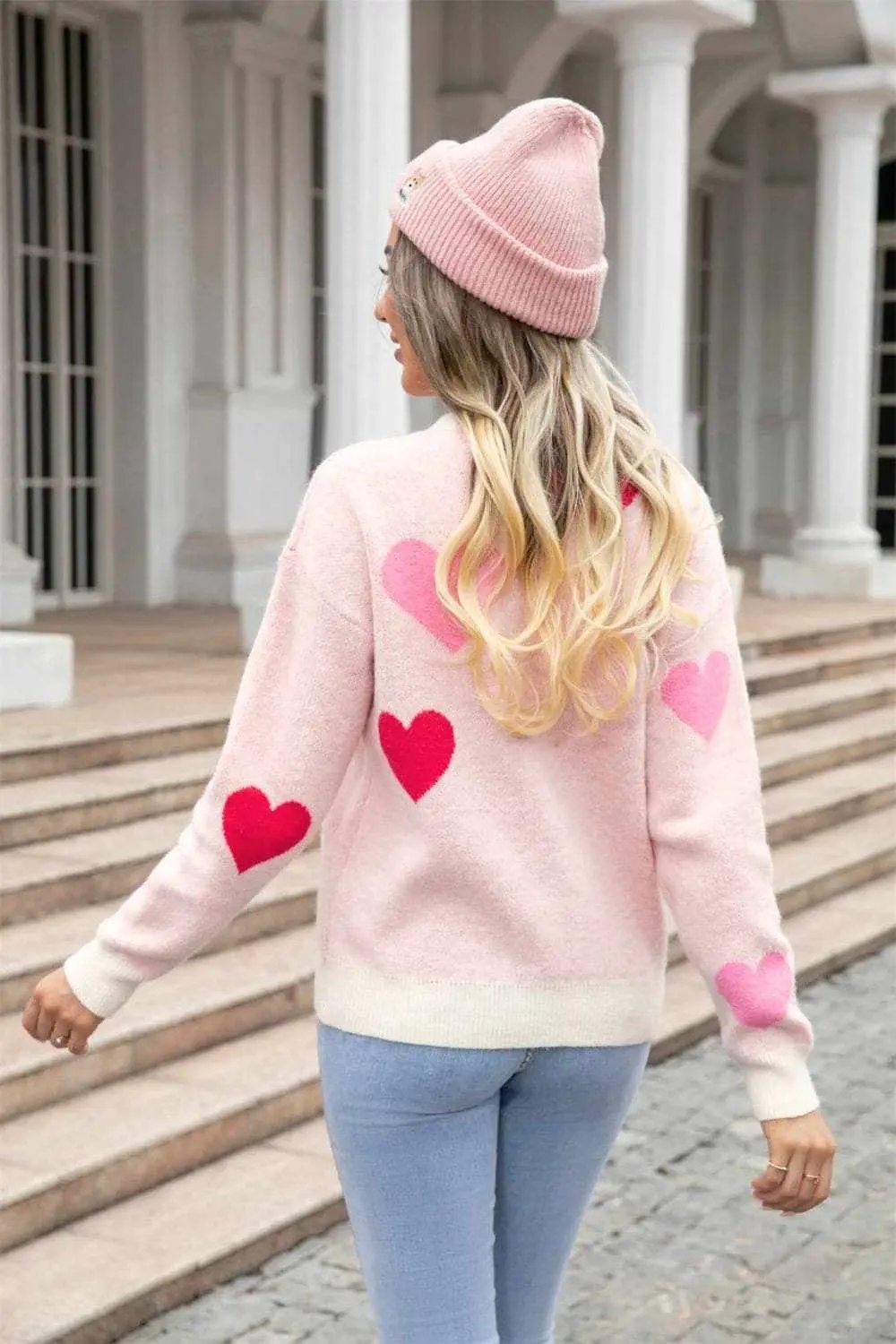Sweaters Trendsi Cozy heart dropped shoulder sweater