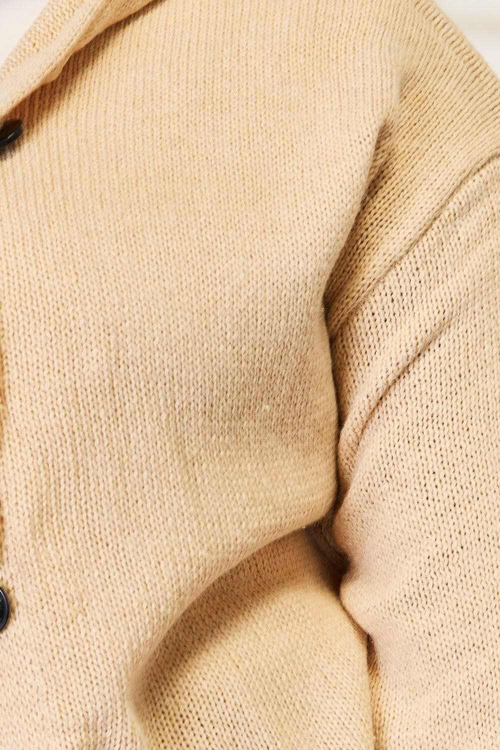 Shirts Trendsi Cozy Hooded Sweater Women's TikTok Outfit Button-Up Knit Top