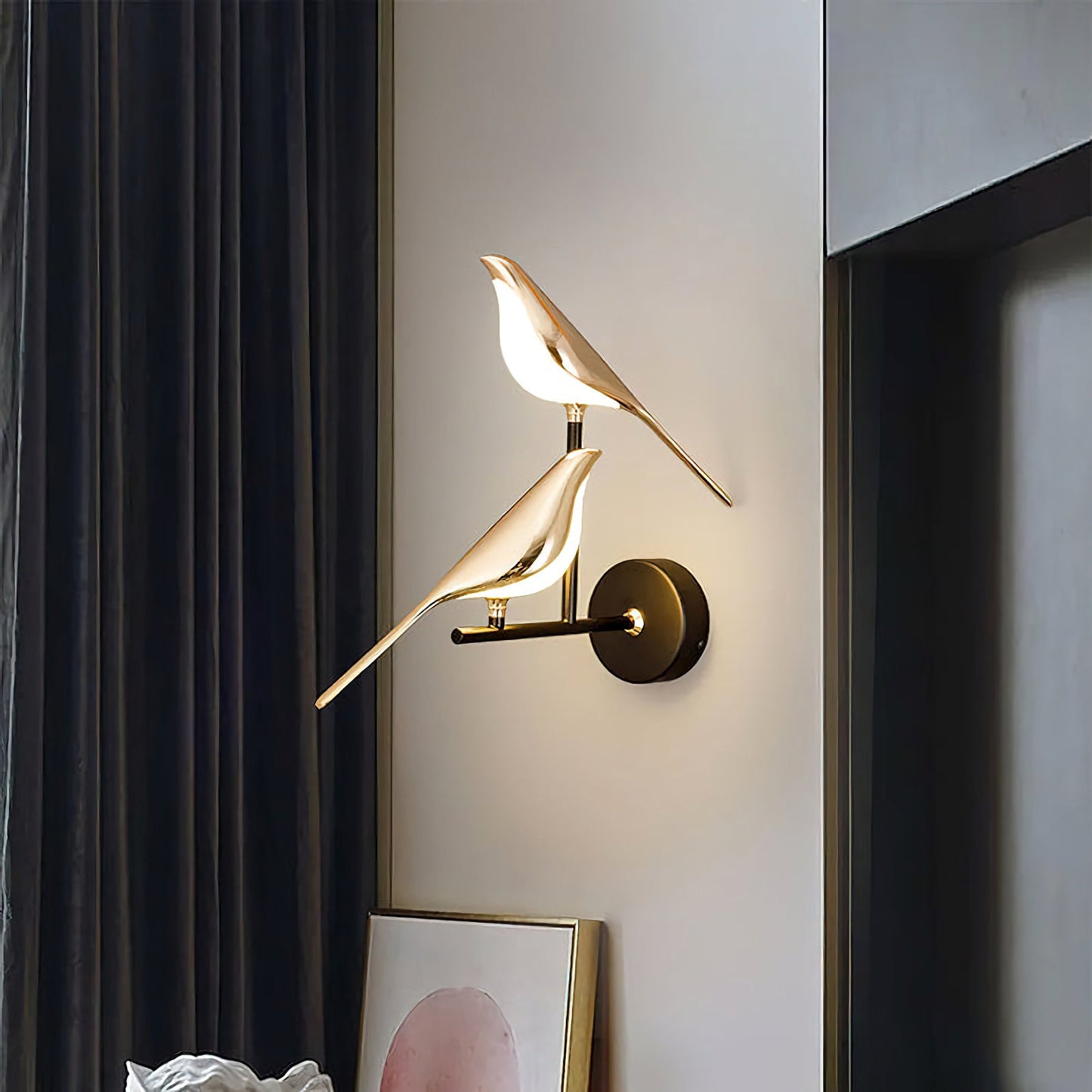 Lámpara de pared creativa con forma de pájaro