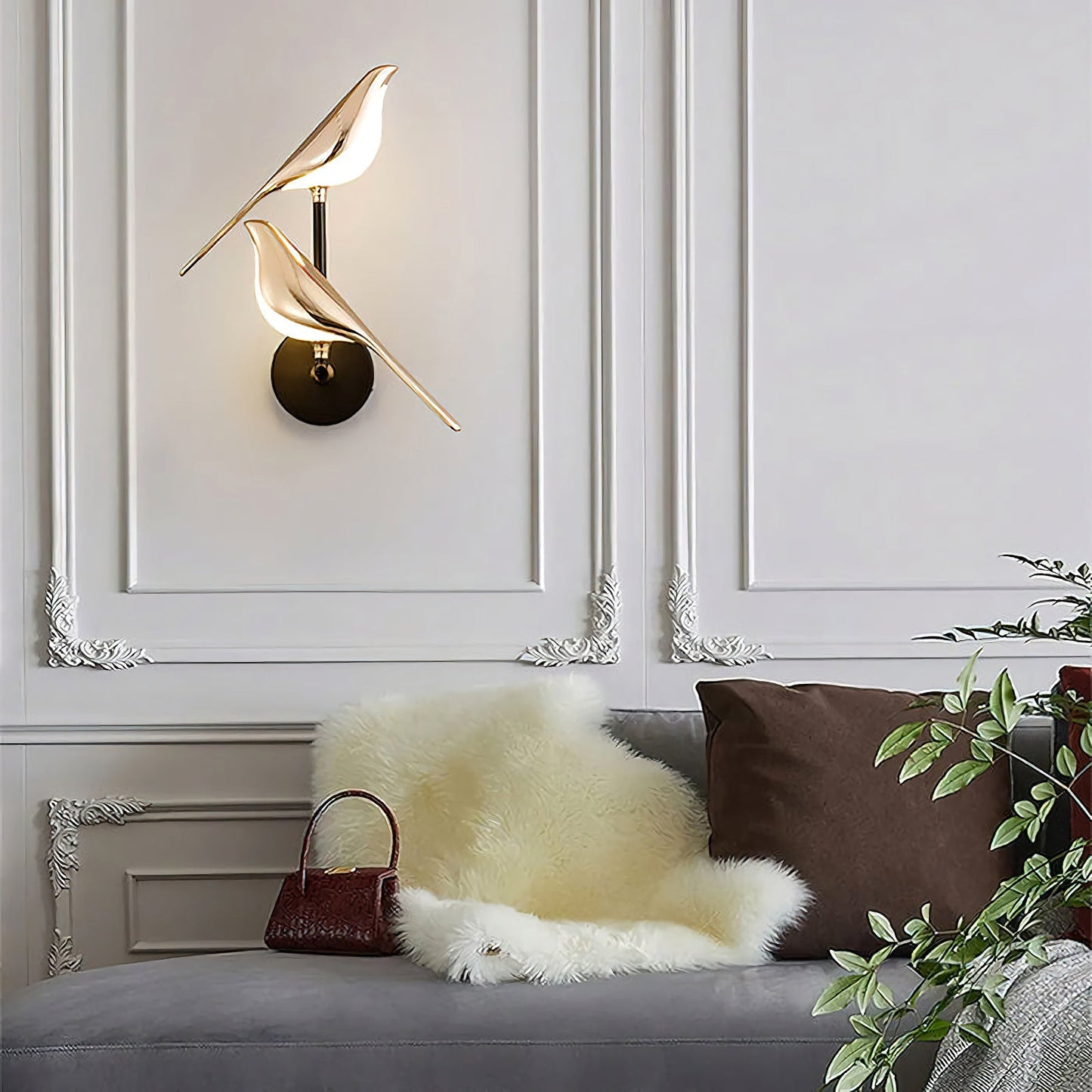 Lámpara de pared creativa con forma de pájaro